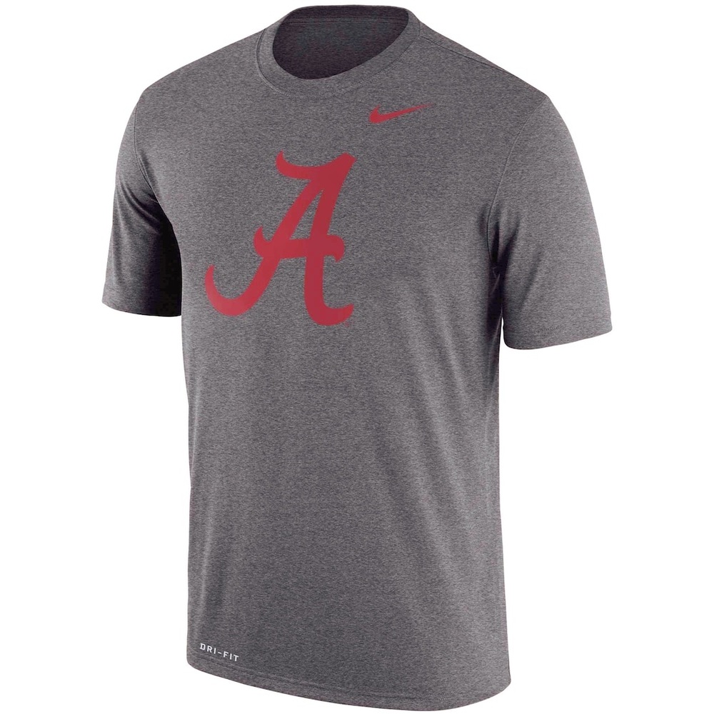 Nike DRI-FIT Men's Charcoal Short Sleeve Tee w/Alabama Crimson 'A' Logo